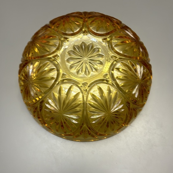 Vintage 1970s Amber Glass Bowl Anchor Hocking Candy Dish Honey Gold MCM Decor - Picture 4 of 8